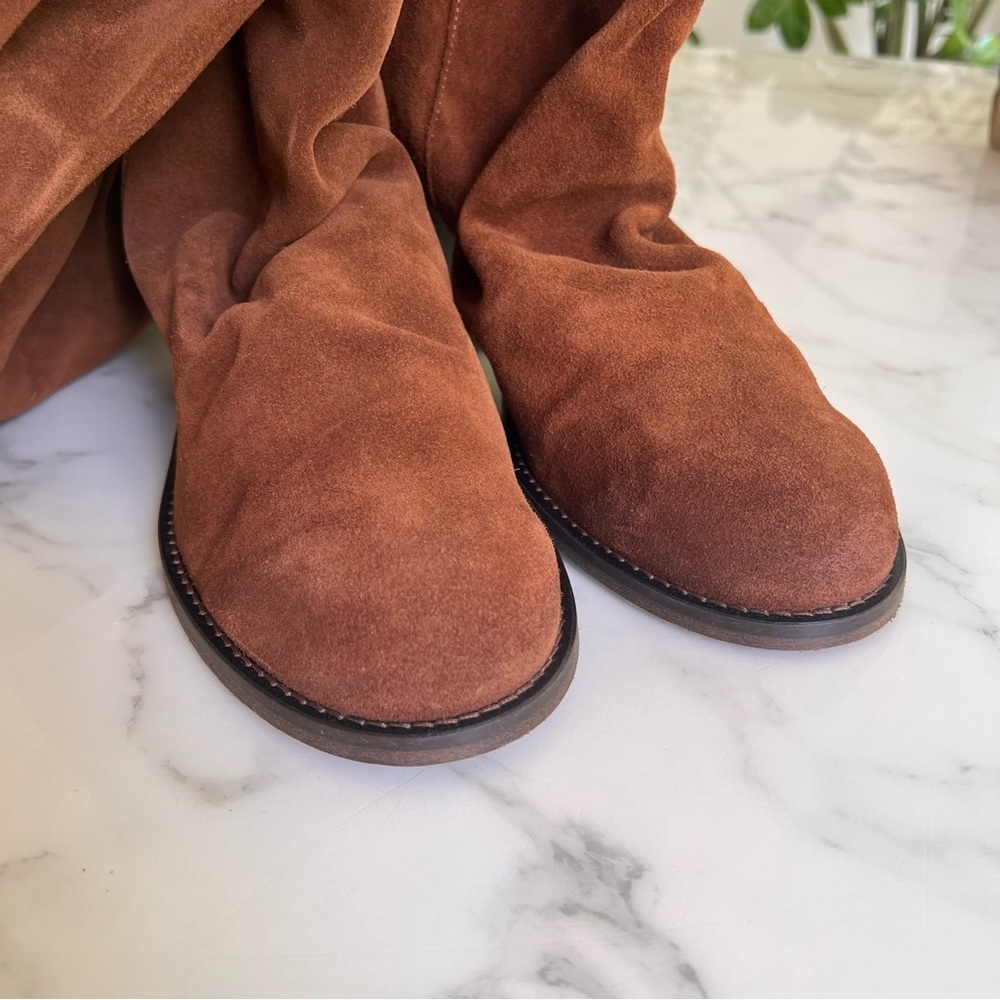 NWT Free People Elle Tall Knee High Slouch Boots Rust Suede EU 41 US 11 - Picture 10 of 14